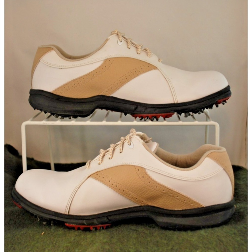 FootJoy FJ GreenJoys Women's Golf Shoes Cleats White Tan Size 10M - Picture 3 of 8